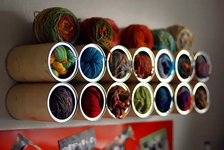 coffee cans yarn storage