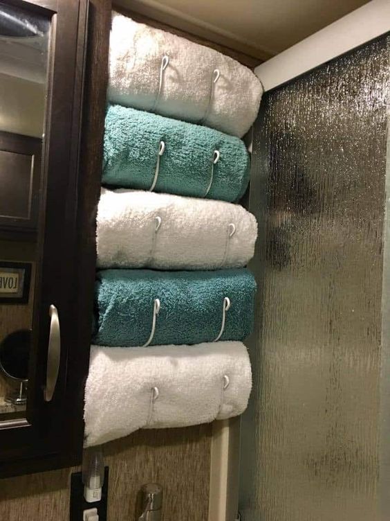 Towel Holding Racks RV Storage Idea