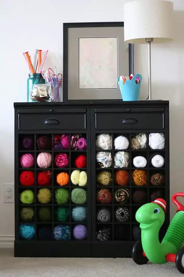 wine rack yarn storage