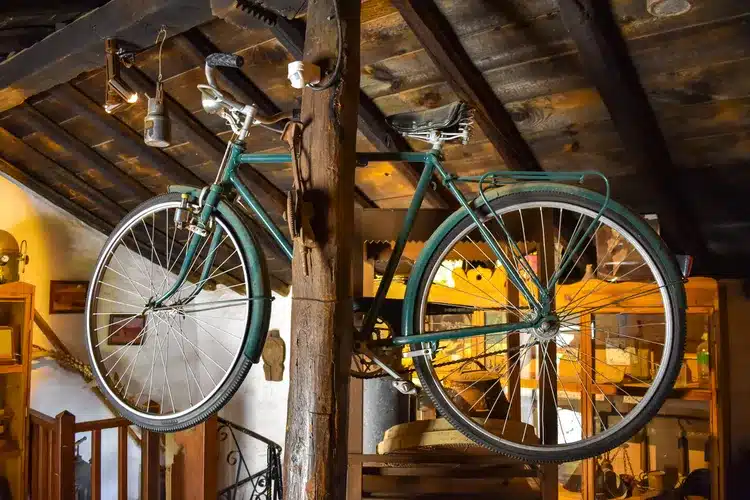 hanging bike by a post