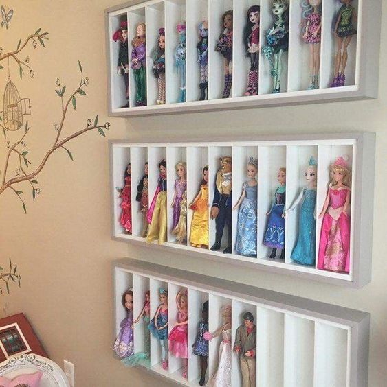 wall rack barbie storage