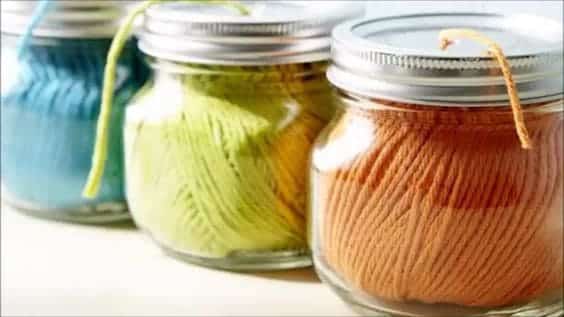 mason jars yarn storage