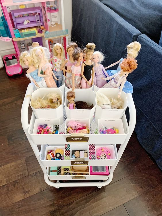 barbie rolling cart