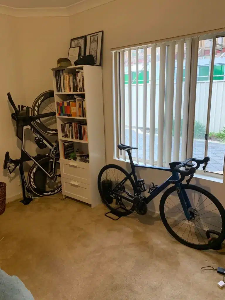 parking bikes in a corner