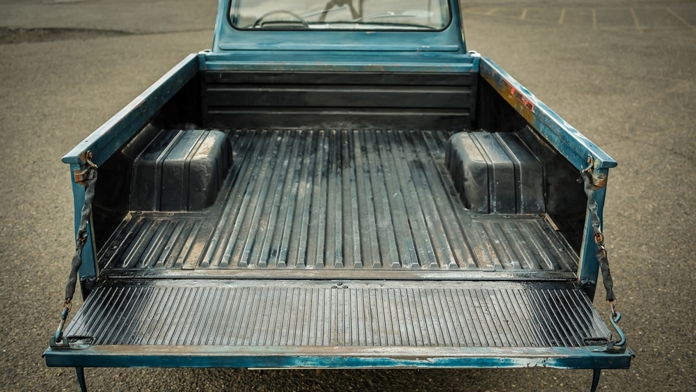 A back view of a truck bed