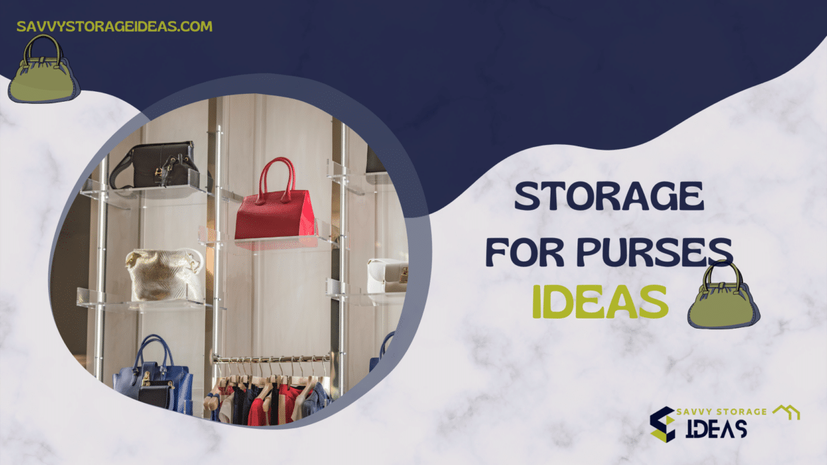 A view of purses stored in a comparted shelf A view of purses stored in a comparted shelf